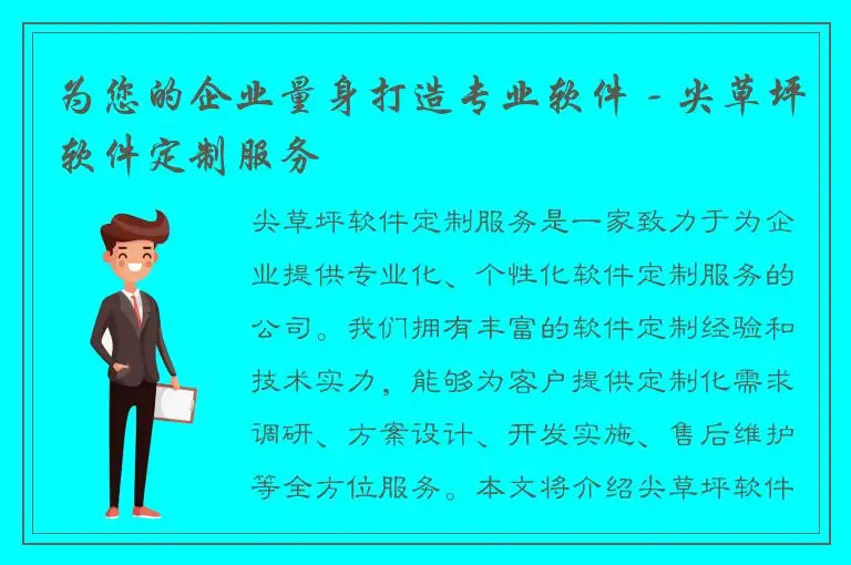 为您的企业量身打造专业软件 - 尖草坪软件定制服务