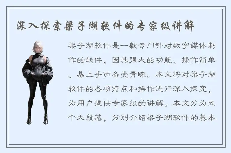 深入探索梁子湖软件的专家级讲解