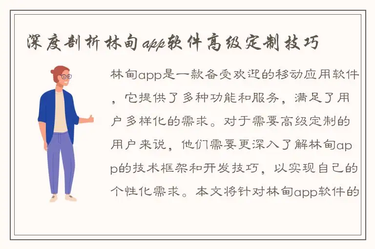 深度剖析林甸app软件高级定制技巧