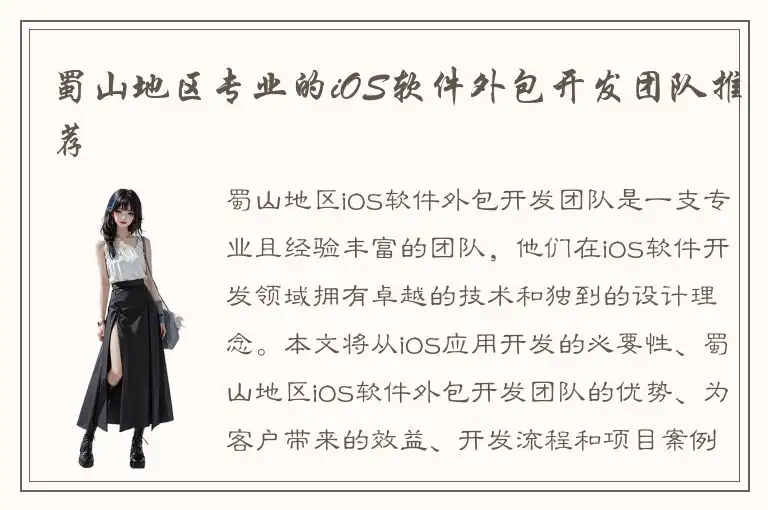 蜀山地区专业的iOS软件外包开发团队推荐