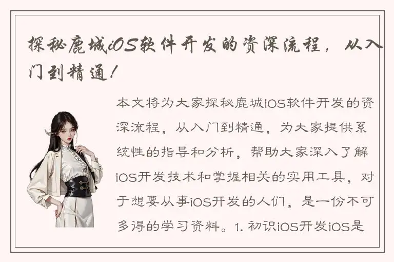 探秘鹿城iOS软件开发的资深流程，从入门到精通！