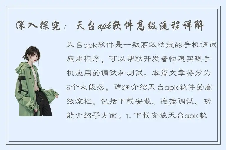 深入探究：天台apk软件高级流程详解