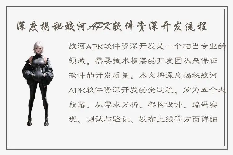 深度揭秘蛟河APK软件资深开发流程