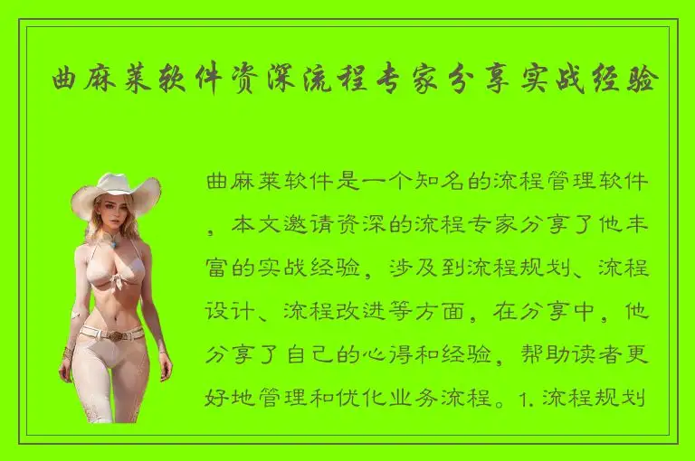 曲麻莱软件资深流程专家分享实战经验