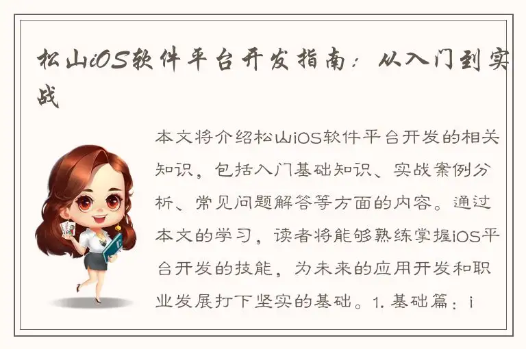 松山iOS软件平台开发指南：从入门到实战