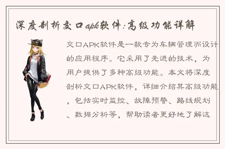 深度剖析交口apk软件:高级功能详解