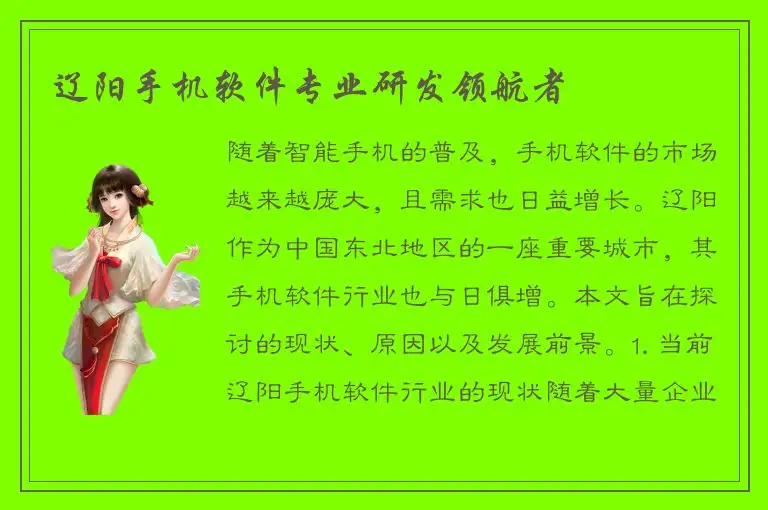 辽阳手机软件专业研发领航者