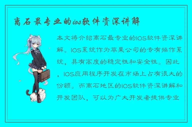 离石最专业的ios软件资深讲解