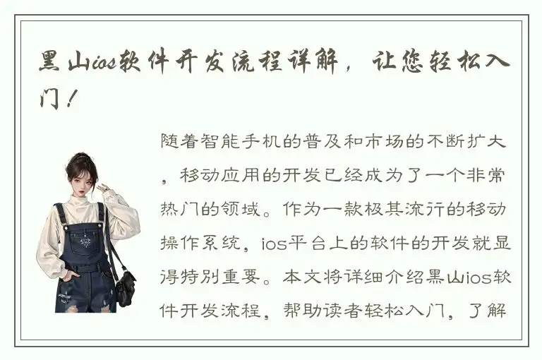 黑山ios软件开发流程详解，让您轻松入门！