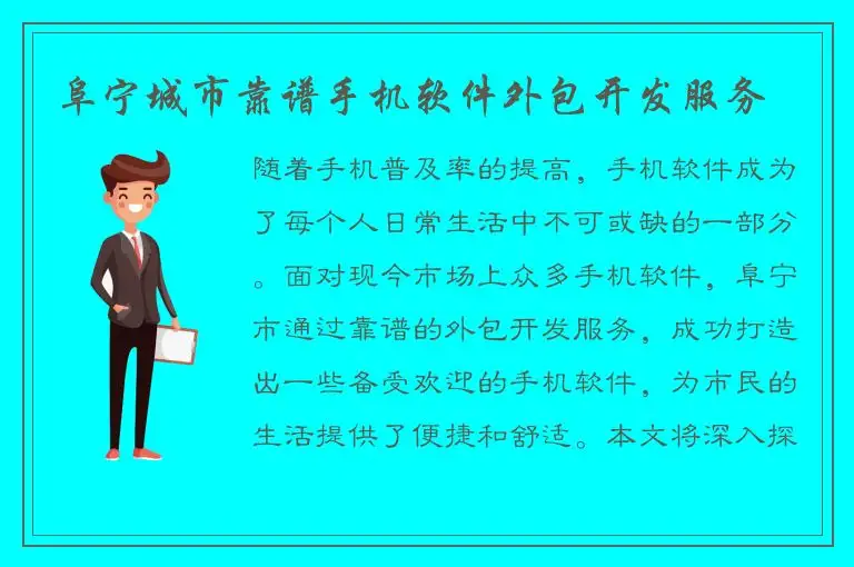 阜宁城市靠谱手机软件外包开发服务