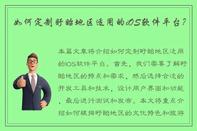 如何定制盱眙地区适用的iOS软件平台？