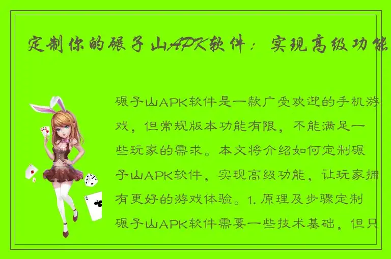 定制你的碾子山APK软件：实现高级功能