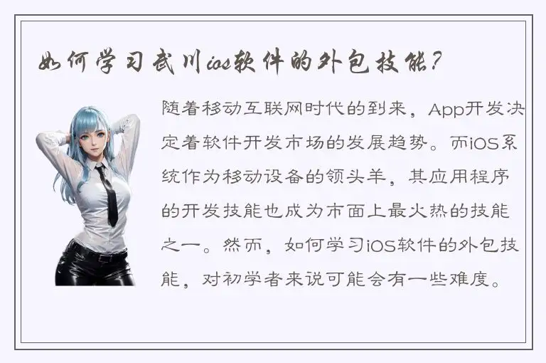 如何学习武川ios软件的外包技能？