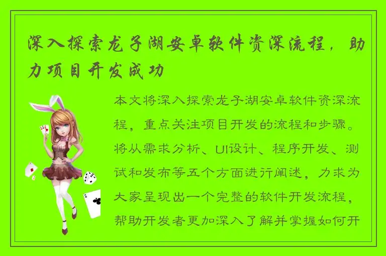 深入探索龙子湖安卓软件资深流程，助力项目开发成功