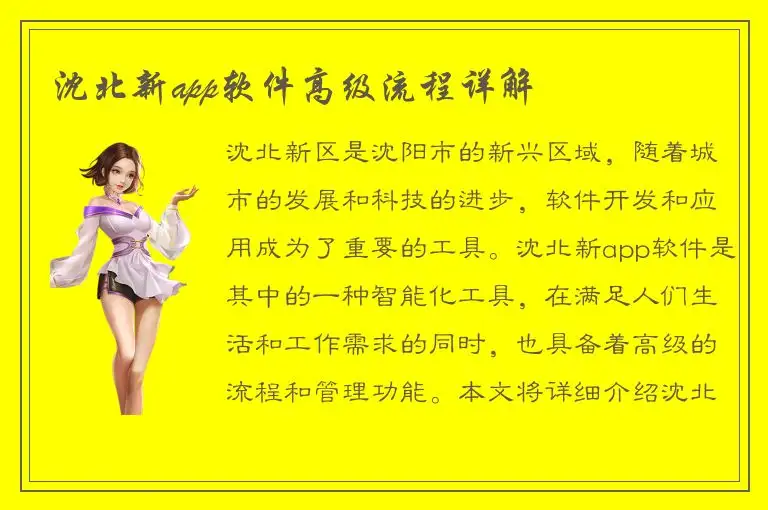沈北新app软件高级流程详解