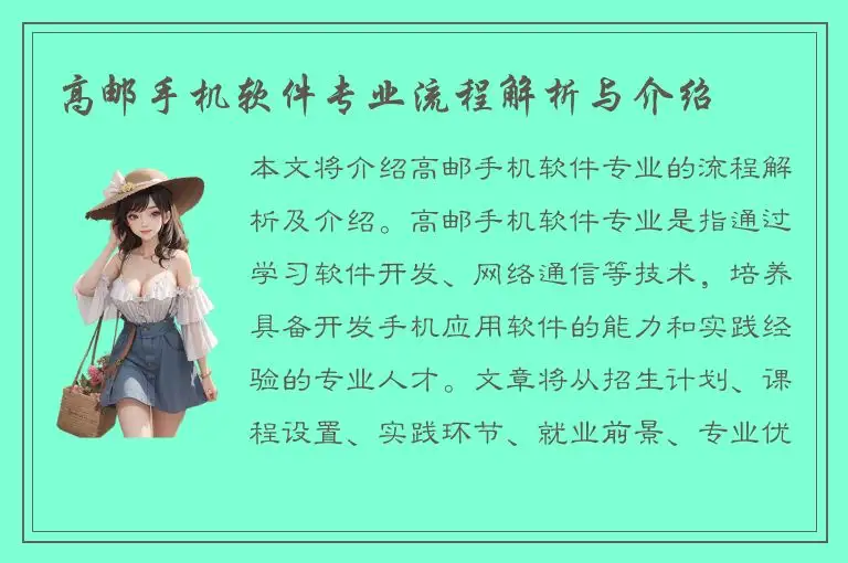 高邮手机软件专业流程解析与介绍