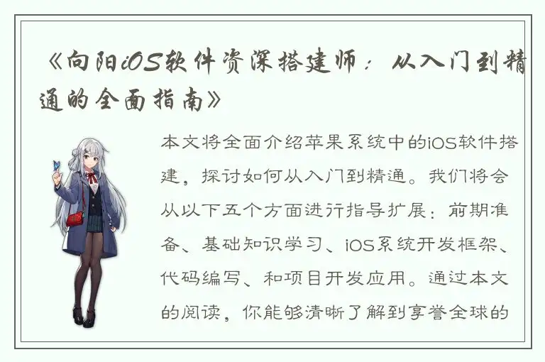 《向阳iOS软件资深搭建师：从入门到精通的全面指南》