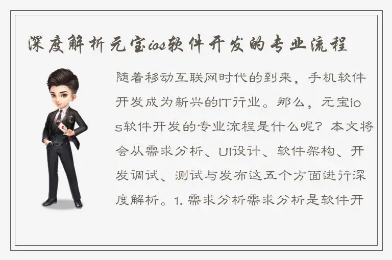 深度解析元宝ios软件开发的专业流程