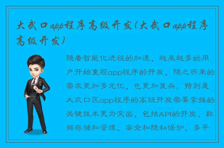 大武口app程序高级开发(大武口app程序高级开发)