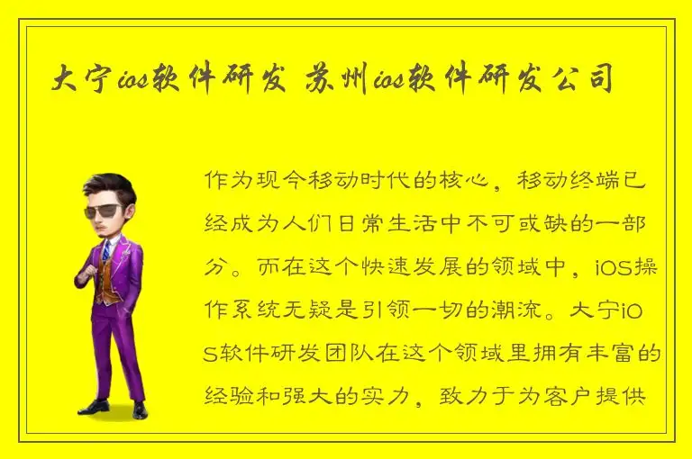 大宁ios软件研发 苏州ios软件研发公司