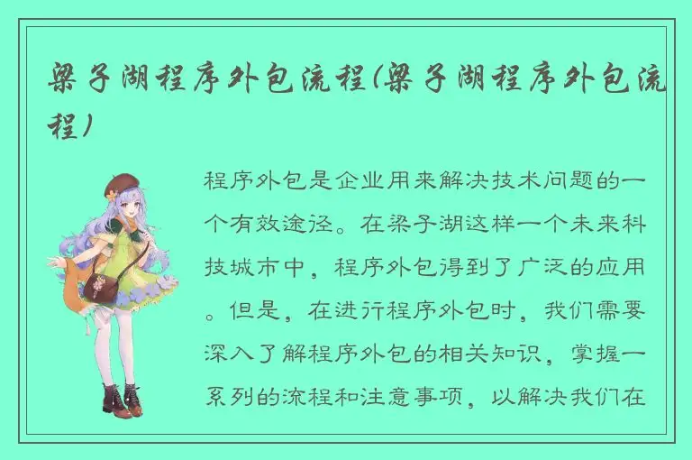 梁子湖程序外包流程(梁子湖程序外包流程)