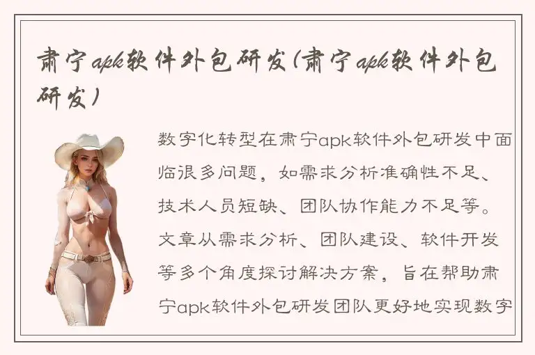 肃宁apk软件外包研发(肃宁apk软件外包研发)