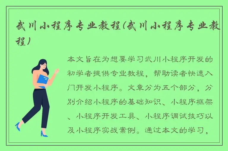 武川小程序专业教程(武川小程序专业教程)