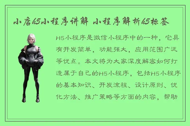 小店h5小程序讲解 小程序解析h5标签