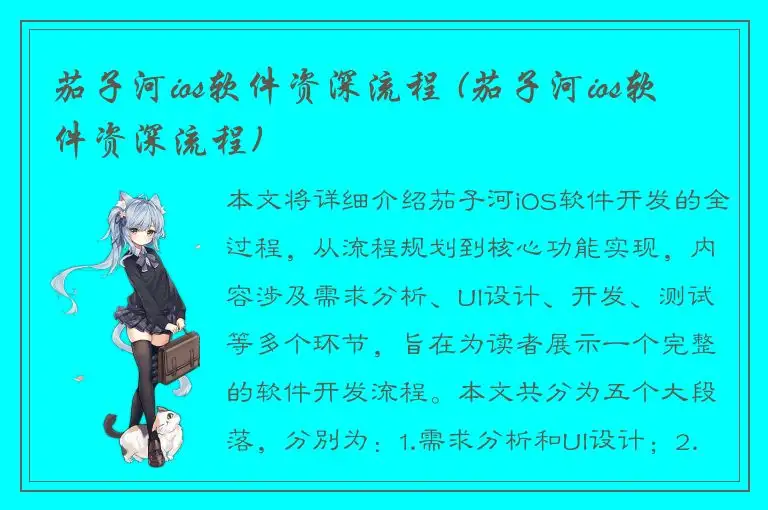 茄子河ios软件资深流程 (茄子河ios软件资深流程)