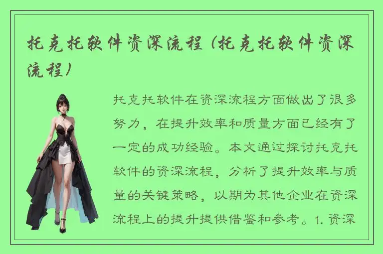 托克托软件资深流程 (托克托软件资深流程)
