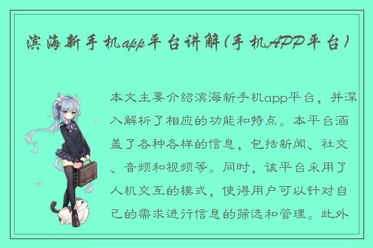 滨海新手机app平台讲解(手机APP平台)