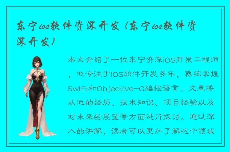 东宁ios软件资深开发 (东宁ios软件资深开发)