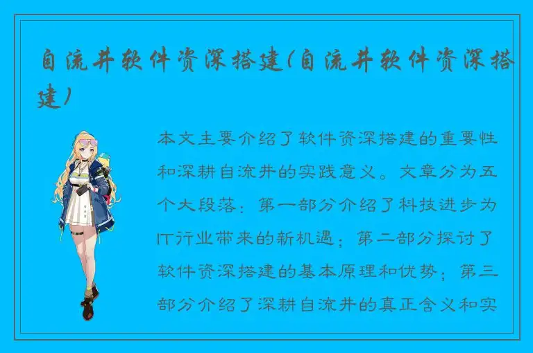 自流井软件资深搭建(自流井软件资深搭建)