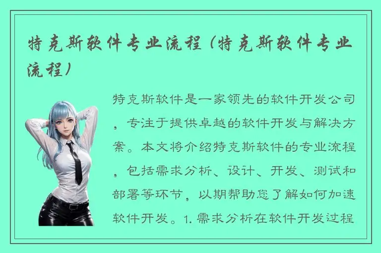 特克斯软件专业流程 (特克斯软件专业流程)