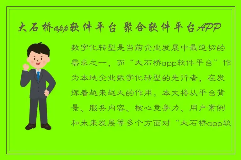 大石桥app软件平台 聚合软件平台APP