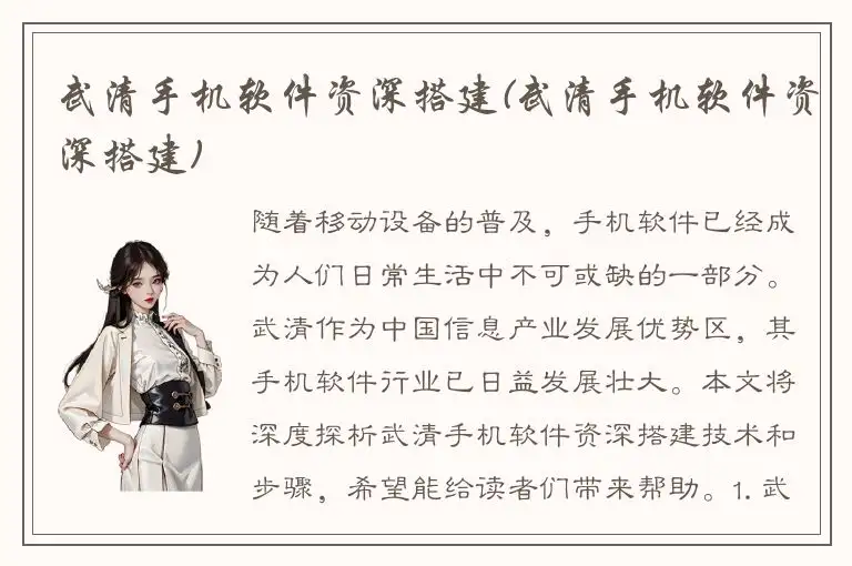 武清手机软件资深搭建(武清手机软件资深搭建)