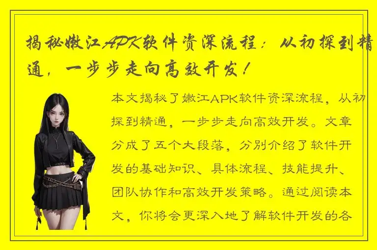 揭秘嫩江APK软件资深流程：从初探到精通，一步步走向高效开发！