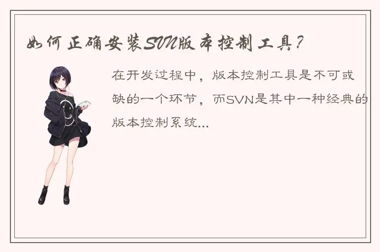 如何正确安装SVN版本控制工具？