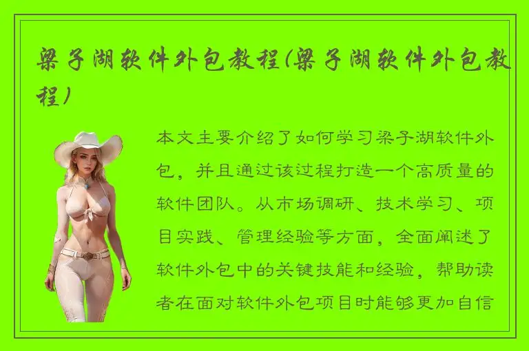 梁子湖软件外包教程(梁子湖软件外包教程)