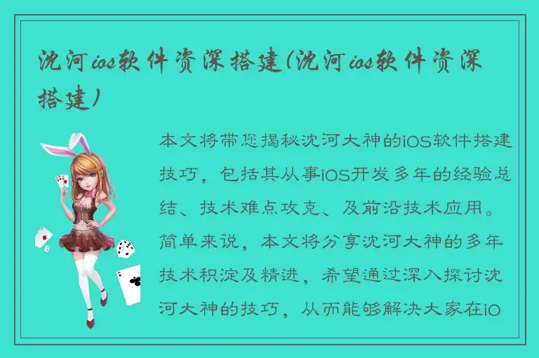 沈河ios软件资深搭建(沈河ios软件资深搭建)