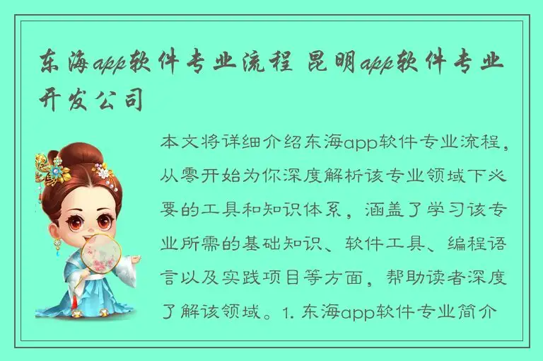 东海app软件专业流程 昆明app软件专业开发公司
