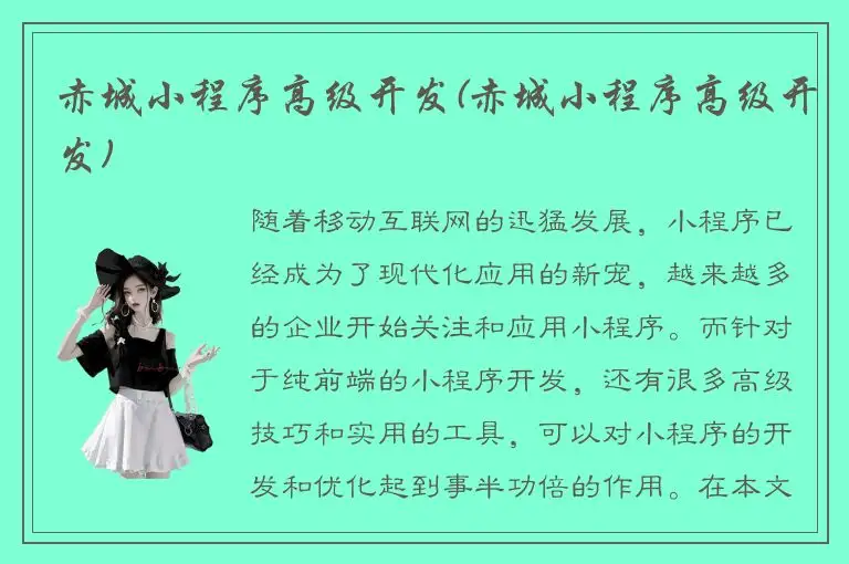 赤城小程序高级开发(赤城小程序高级开发)