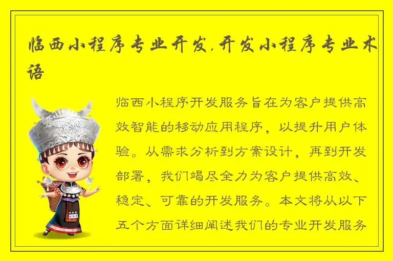 临西小程序专业开发,开发小程序专业术语
