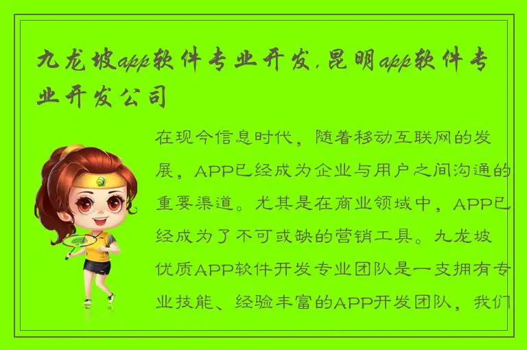 九龙坡app软件专业开发,昆明app软件专业开发公司