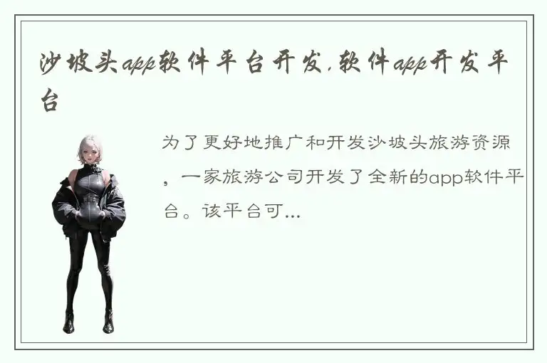 沙坡头app软件平台开发,软件app开发平台