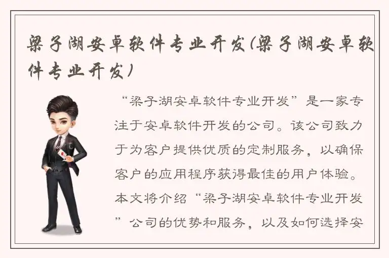 梁子湖安卓软件专业开发(梁子湖安卓软件专业开发)