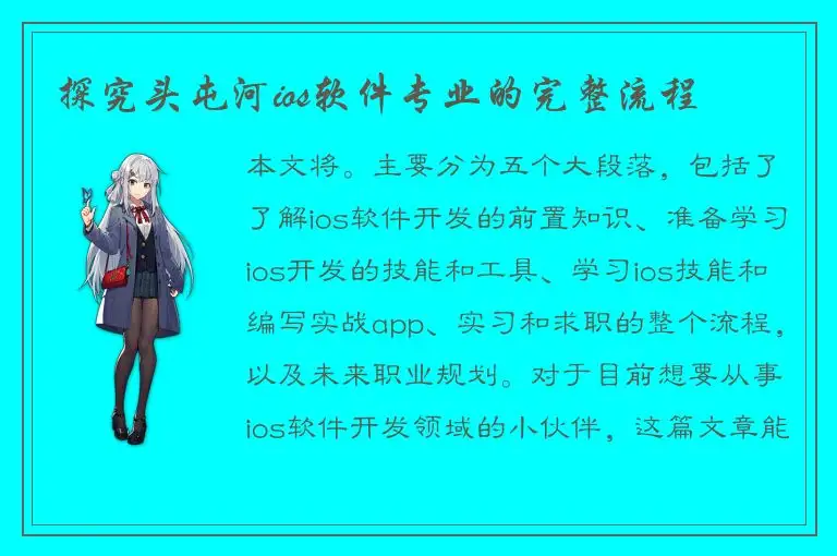 探究头屯河ios软件专业的完整流程