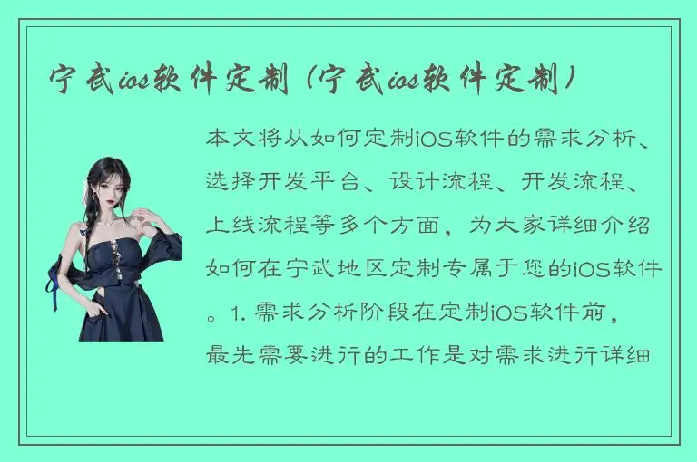 宁武ios软件定制 (宁武ios软件定制)