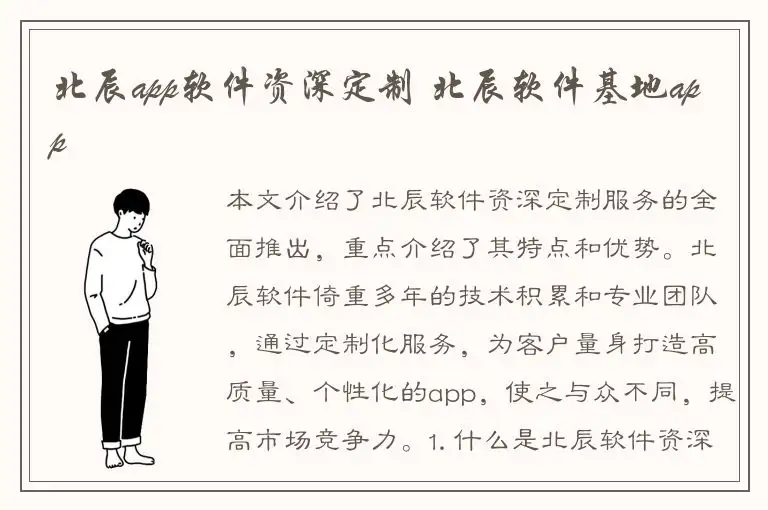 北辰app软件资深定制 北辰软件基地app