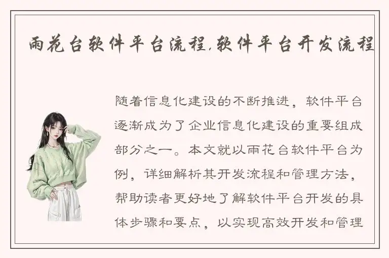 雨花台软件平台流程,软件平台开发流程